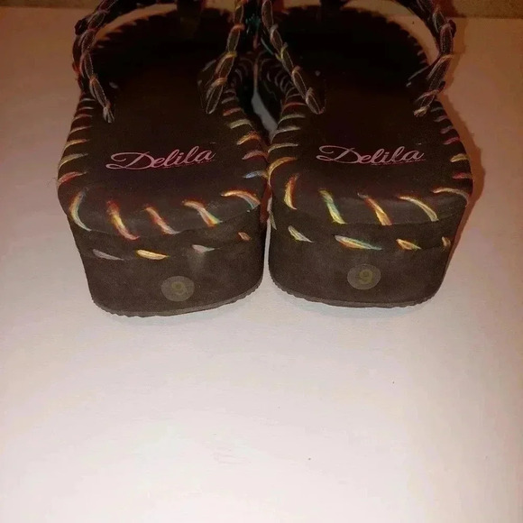 Delila flip flops Brown Leather Size 9 - Picture 4 of 8